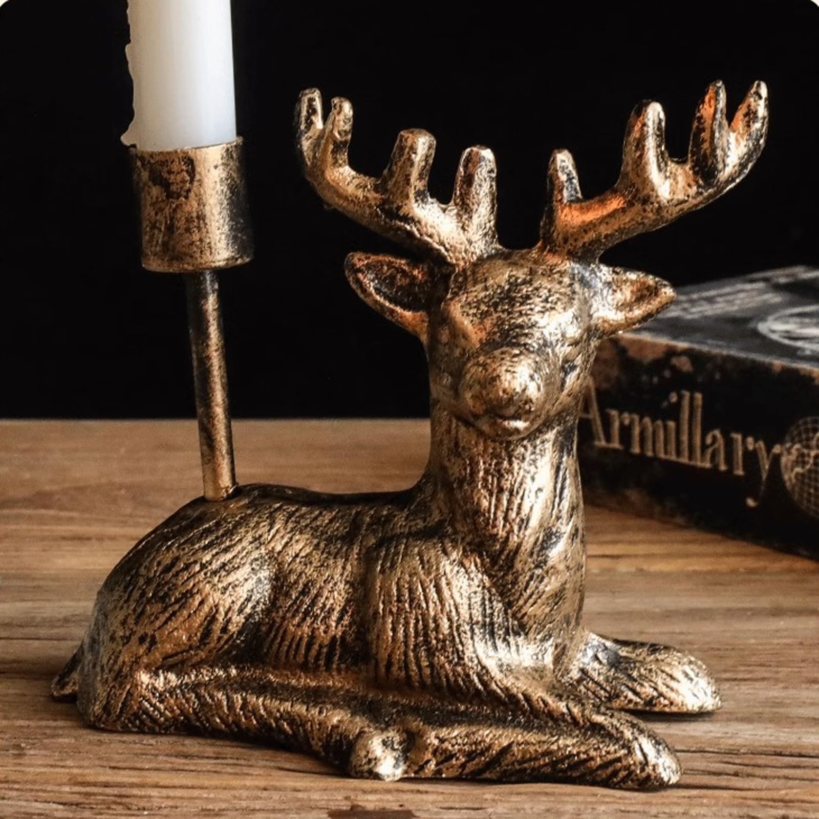 鹿　ヘラジカ　蝋燭台　キャンドルスタンド　アンティーク 鹿 ヘラジカ 蝋燭台 キャンドルスタンド アンティーク